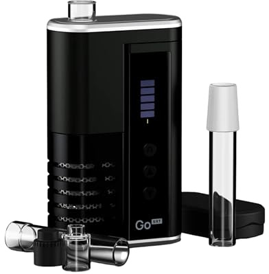 Arizer Go SRT Dry Herb Vaporizer [Black] - No Nicotine | USB-C Cable, Dual Loading Paths, Go Shells and Go Glass Aroma Tube, 3 Editable Presets, Go WPA, 75/25 Hybrid Oven