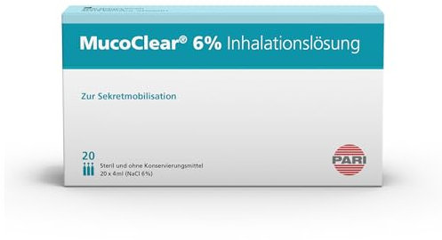 PARI MucoClear 6% NaCl Inhalationslösung - Hypertone Kochsalzlösung zum Inhalieren – 60 Ampullen je 4ml