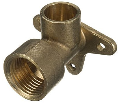 15mm x 1/2 Solder Ring Elbow Wallplate Fitting
