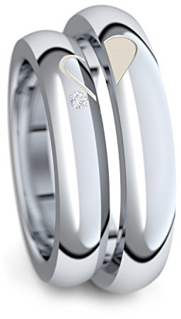 Eheringe Verlobungsringe Trauringe Freundschaftsringe Silber 925 * inkl. GRATIS Luxusetui * Zirkonia Paarpreis Set Partnerringe Silber (Weißgold Platin Optik) Paar ER40SS925ZIFA-65060