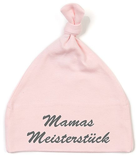 Schnoschi Babymütze in rosa mit Mamas Meisterstück hochwertig Bestickt/gestickt