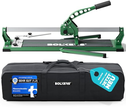 BOLKERS® ProCut L 1000 cortadora de azulejos - corta azulejos 1000mm de longitud de corte - precisión con la rueda de corte de carburo de tungsteno con rodamiento de bolas - con sello magnético