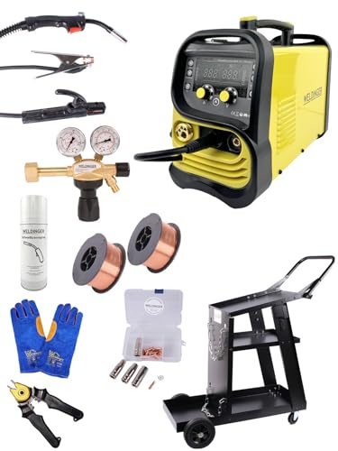WELDINGER MIG/MAG-Einsteigerset Schweißinverter MEW 161 SYN eco, Schweißwagen eco, Schutzgasregler, MagSet Basic