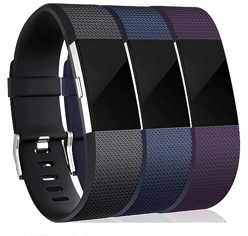 INF 3er-Pack Ersatzarmband kompatibel mit Fitbit Charge 2 Sport Uhrenarmband Silikon