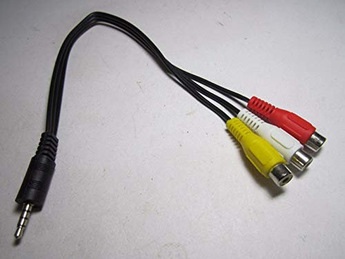 DIXIETREE Cavo femmina RCA AV femmina con cavo jack da 3,5 mm, colore bianco e giallo