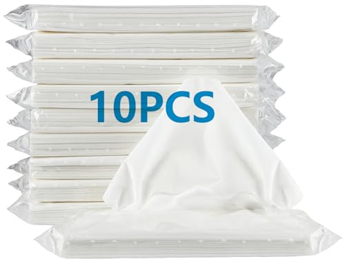 10-Pack Extractable Paper Tissue Vehicle Hanging Sun Visor Paper Artificial Napkin Refill Car Tissue Box Interior Accessories (24 Sheets Each Pack,6.5 x 3.6 Inches)