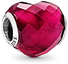 FGT Fuchsia Pink Heart Charm for Bracelets Necklaces Pendants Sterling Silver Bead Gift for Mum Girls Wife Family Women Granddaughter Daughter Lover Birthday Valentine Mothers Day