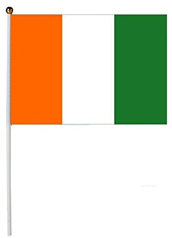 Lot de 6 - Drapeau Cote D'Ivoire 30x45cm avec Baguette