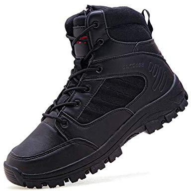 IYVW OU7 X82 Armee Bundeswehr Combat Militärstiefel Reißverschluss Einsatzstiefel Boots Schwarz 42EU