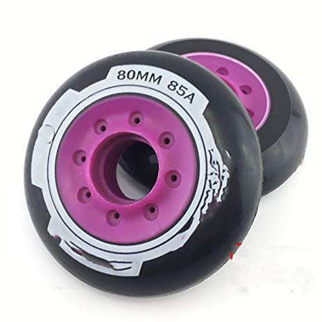 LIANYG Roller Skate Räder Räder 76mm 80mm 85A Inline Skates Roller Slide Slalom Skates Räder Roller Skate Räder (Farbe: 4x80mm lila 2)