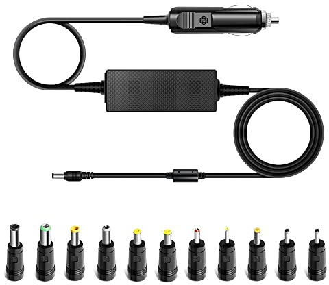 TAIFU Caricatore da auto universale 45 W 65 W, DC 12 V-24 V, 12 V, 14 V, 16 V, 18 V, 20 V, 22 V, 24 V, per Acer ASUS Sony Toshiba Fujitsu HP Compaq Dell Lenovo IBM Samsung, LG, alimentatore universale