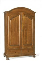 Mar.c.a. Design - Kleiderschrank mit 2 Türen und Hut, rund, 2 Schubladen aus Pappelholz, Farbe Nussbaum, dunkel, für den Innenbereich, Kunst Povera Made in Italy - Maße 125 x 61 x 200 h