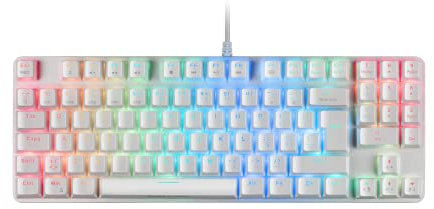 Mars Gaming MKREVOPRO, Teclado Mecánico Gaming TKL con Pad Numérico, Switch OUTEMU Pro Azul, Iluminación Full RGB, Chip Vision MCU, Software, Idioma Portugués, Blanco