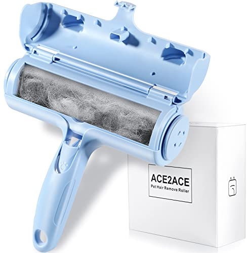 ACE2ACE Tierhaarentferner, Fusselrolle, Fusselbürste für Tierhaar, Fusselroller für Hundehaare und Katzenhaare Wiederverwendbar, für Sofa, Kratzbaum, Teppich, Hundebett, Katzenbett, Baby Blau