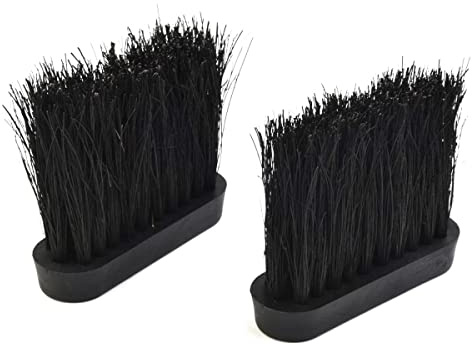 2 Stück Kaminbürsten, länglicher Ersatz-Ersatzbürstenkopf-Nachfüllpack Holzgriff Runde Form Bürstenkopf Kamin Feuerherd Kaminbürste für Zuhause und Kaminreinigung, 80 mm Borsten, Kaminbesen,3/8'' Hole