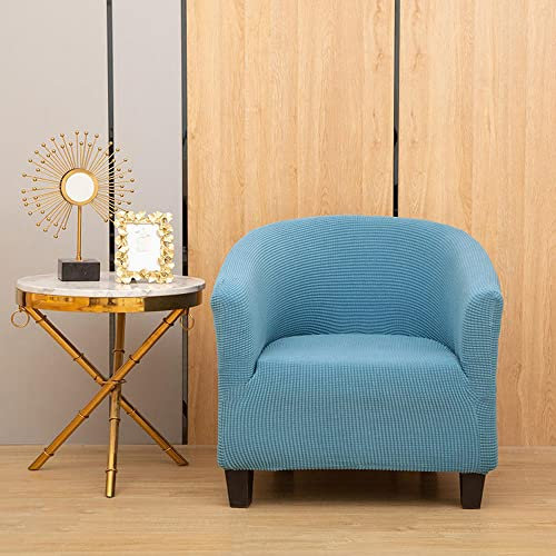 NICCEN 1-teiliger Stretch Sesselhusse Universelles Gewebe Sesselbezug Cocktailsessel bezug mit elastischem Boden für Bartheke Wohnzimmer -blau-2