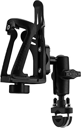 ROCKBROS Soporte para Botella de Agua Ajustable, Jaula Rotación de 360º de Botellas Vasos Universal para Bicicleta Motocicleta Scooters Cochecitos, Negro