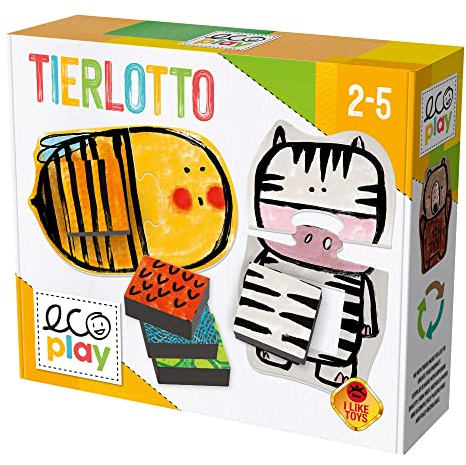 Headu „Tierlotto – Finde das richtige Muster!“: Lernspiel für Kinder im Alter von 2 bis 5 Jahren, deutsche Version (DE52613), Gelb | Wörter verstehen, Tiere kennenlernen und visuelles Gedächtnis üben. Mit Pädagogen entwickelt, Made in Italy ab 2 Jahren