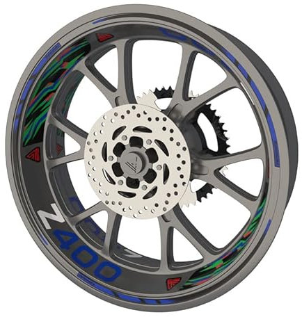 Felgenband für Motorrad Kawasaki Z400 Premium Qualität (Aufkleber für 2 Räder) (blau)