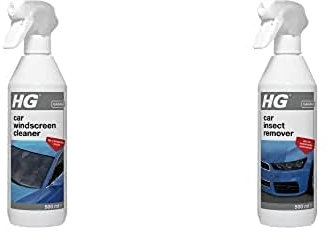 HG Car Windscreen Cleaner, Streak Free Shine, Professional Formula, Windows & Interior or Exterior Glass – 500ml Car Insect Remover, Removes Stains & Residue from Bonnets, & More – 500ml Spray