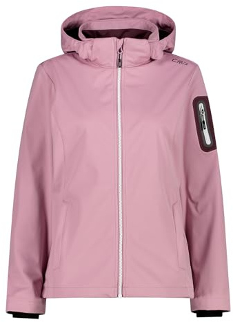 CMP Light Softshell Jacke mit Abnehmbarer Kapuze, Fard,46