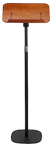 aleawol Wood Book Stand Adjustable Height and Angle, Cookbook Holder Reading Book Stand with Page Paper Clips, Wooden Tablet Holder Floor Book Stands for Reading Drawing