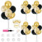 Balloon Stand Kit 4 Sets for Table Centerpieces Include 32 Pcs Black Gold Latex Confetti Balloons for Birthday,Graduation, Boy Baby Shower, Table Party Decorations