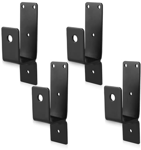 ACXFOND Lot de 4 supports de barricade robustes de 5,1 x 10,2 cm pour porte, barre ouverte, support de verrouillage de porte en acier pour maison, clôture, portail, grange, abri de jardin, garage,