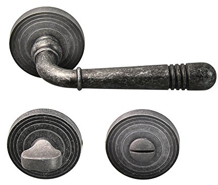 Häusler Onlinehandel GmbH Türbeschlag 1663 Helena R WC Antik Grau Türklinke