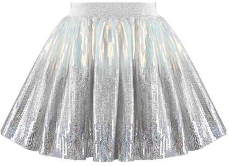 Sunny Fashion Chicas Falda Plata Gradiente Metálico Elástico Lentejuela Tutu Ballet 2-3 años