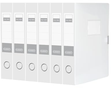 DONGLI 6 stycken A4-arkivlåda med lock, 55 mm, genomskinlig