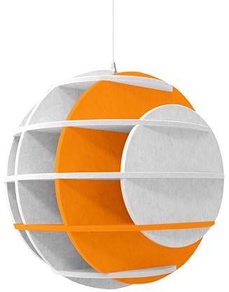 platino24 SATELLITE 3D-Akustik-Objekt Kugel für optimale Raumakustik I Schallabsorber für Decke in innovativem Design I Durchmesser: 40 cm I Recyclebares Absorber-Element
