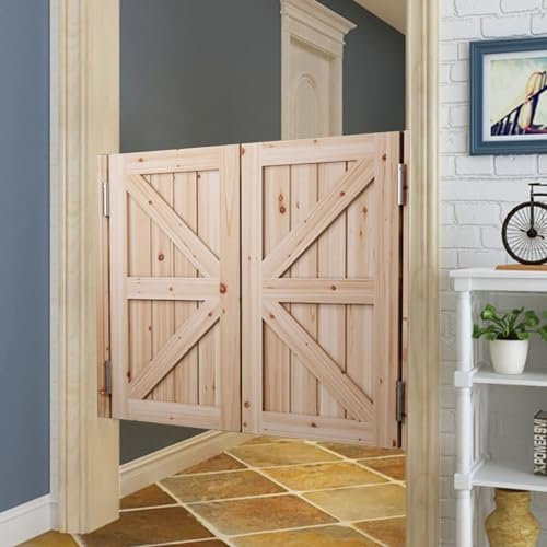 Saloontüren Unlackierte Quadratische Salontüren, 180°-Öffnung, Western-Bar-Café-Türen 90 cm Hoch, Halbtür im Union-Jack-Flaggen-Design, Trennwand für Bar, Küche und Restaurant ( Size : W115cmxH90cm )