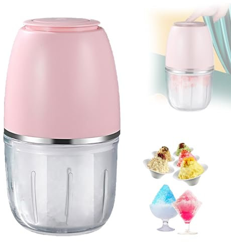 OZTYSGL Tritaghiaccio per Uso Domestico, Tritaghiaccio Elettrico Rapido Macchina per Granite Tritaghiaccio con Stampo Ghiaccio, Ice Crusher per Ristoranti Hotel Snack Bar Negozi,Pink