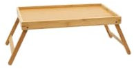 OWIJI Vassoio Letto Pieghevole Bamboo Multifunzionale Colazione Dimensioni 50 x 30 x 22 cm Relax Design Naturale