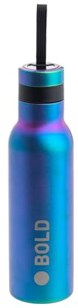 LÄSSIG Bold Kinder Trinkflasche 500 ml Edelstahl BPA-frei doppelwandig/Double Walled Bottle Stainless Steel Bold Blau Violett