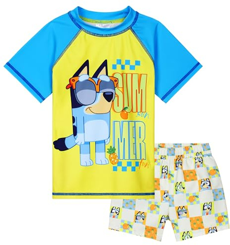 Bluey Conjunto de Baño Niño Bañador 2 Piezas con Bañador Corto y Chaleco Antisarpullidos Regalo