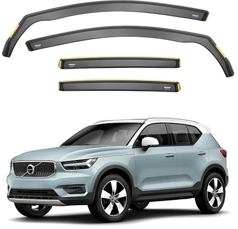 ISPEED Wind Deflectors for VOLVO XC40 2017-2026 5 Door SUV 4pc Set - Keep Your Car Ventilated In Rain - Reduce Wind Turbulence - Tinted In-Channel Type