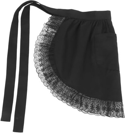 SOLUSTRE Grembiule Mezza Con Tasche Grembiule Per Ristoranti e Cucine Traspirante Per Uomo e Donna Nero Adatto Professionisti e Appassionati Di Cucina
