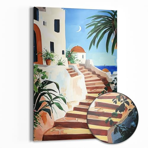 DEQOART Metall Magnettafel | 40x60 cm cm groß | Motiv Mediterrane Idylle | Whiteboard für alle Magnete | Magnetboard Wand-Tafel für Küche & Büro | Design Magnetwand Pinnwand magnetisch