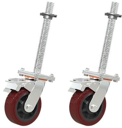 Ruedas Giratorias con Frenos, Ruedas Móviles para Andamios, Ruedas Giratorias de Servicio Pesado - Especialmente Diseñada para Uso Industrial