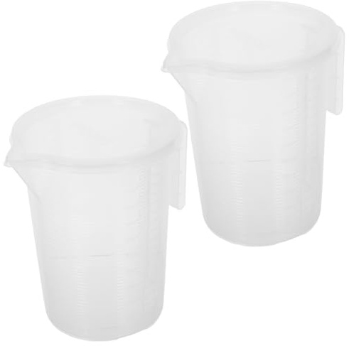 Alipis 2 piezas Jarra Medidora de Plástico Jarra Grande Tapa Transparente y Graduada para Mezclas de Bebidas Tiendas de y Cocinas