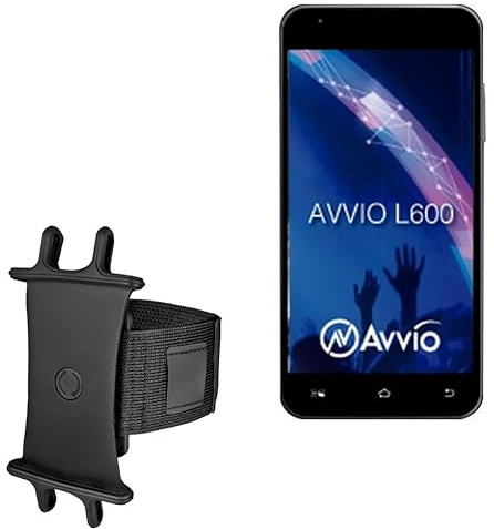 BoxWave Holster Compatible with Avvio L600 - ActiveStretch Sport Armband, Adjustable Armband for Workout and Running - Jet Black