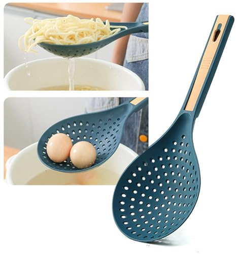 Naroote Cuchara Espumadera de Plástico Resistente Al Calor de Gran Capacidad, Cucharón Ranurado Fino, Utensilio de Cocina para Entusiastas de la Cocina