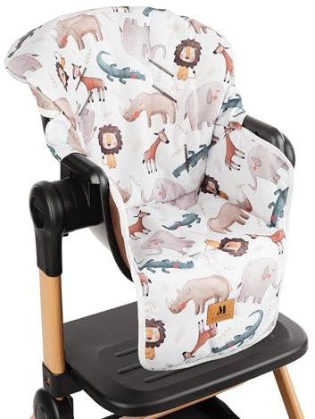 MBESZKA Hochstuhlbezug Sitzverkleinerer Sitzauflage kompatibel mit Kinderkraft Yummy, Peg Perego Prima Pappa, Chicco Polly, IKEA – Wasserfest, Öko-Tex & Abwischbar – Baby Shower Geschenk, Afrika