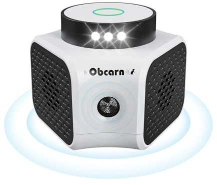 Obcarn Ultrason Souris et Rats Efficace à 360°Anti Souris avec Lumière LED, Piege a Souris Réduction Silencieuse du Bruit, Protection Complète pour Le Salon à Domicile la Cuisine