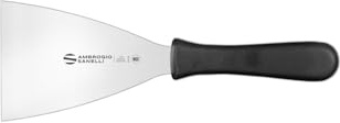 Ambrogio Sanelli, Linea Supra, Spatola Triangolare per Pasticceria con Lama da 12x8 cm in Acciaio Inox, Impugnatura in SEBS Pratica ed Ergonomica, Certificata MOCA, Made in Italy
