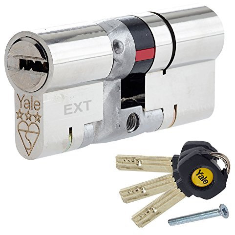 Yale B-YS3-4040N Anti-Snap 3 Star Euro Double Cylinder, High Security, 40:40 (80mm), Nickel Finish