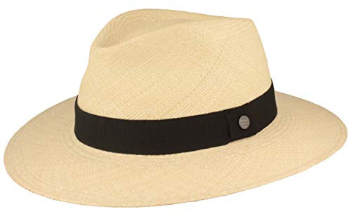 Breiter ORIGINAL Panamahut Strohhut aus Ecuador Lederband Handgeflochten Hut UV-Schutz Bruchschutz Sonnenhut