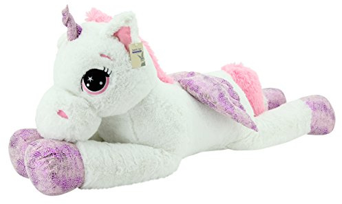 Sweety Toys 8056 XXL Plüsch Einhorn Pegasus Kuscheltier 130 cm Weiss | Plüschtier für magische Momente im Kinderzimmer.